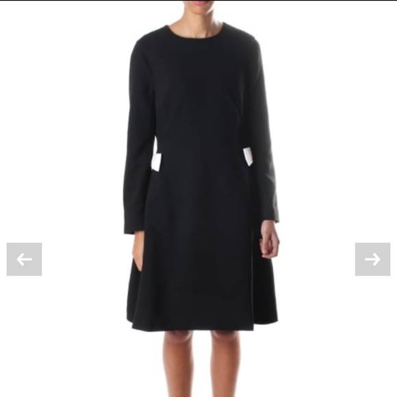 TED BAKER Black Emorly Dress with Side Bows Size 1 - Picture 1 of 10